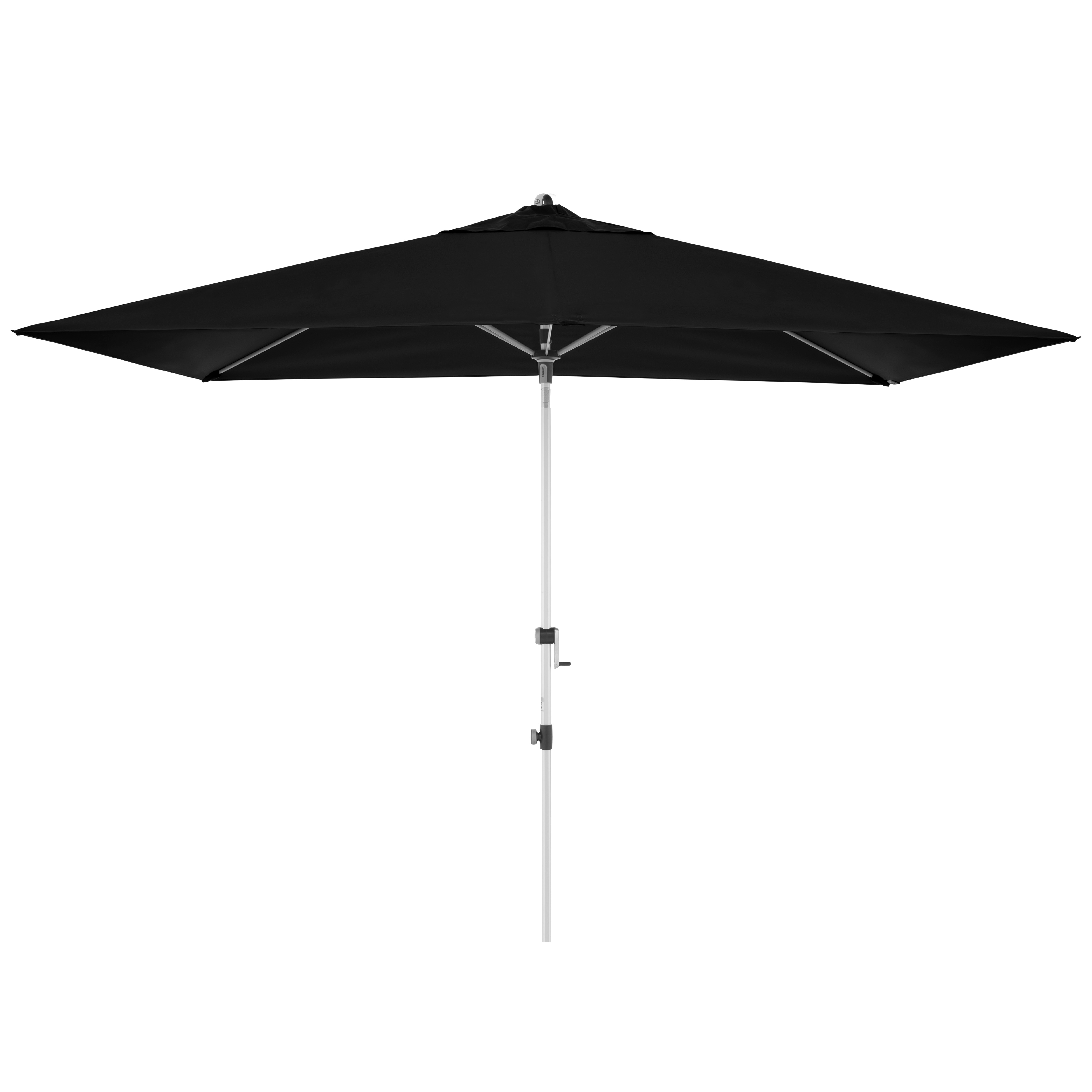 doppler Mittelmastschirm EXPERT 300 x 200 Auto-Tilt, Aluminium Silber / 100 % Polyester 180 g/m² Schwarz