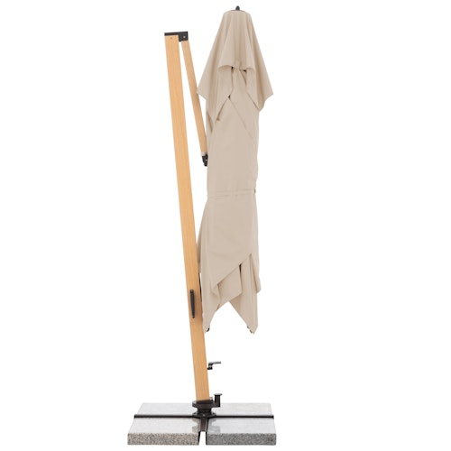 doppler Pendelschirm ALU WOOD 400 x 300 LED, Aluminium Esche-Optik / 100 % Polyester 180 g/m²