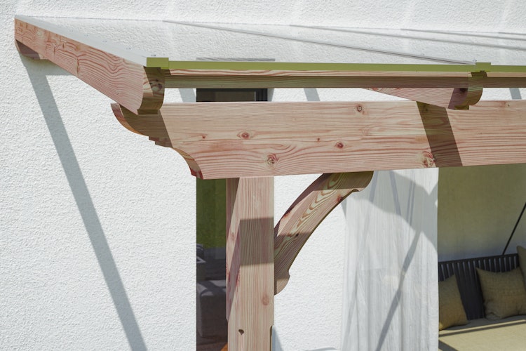 Skan Holz Terrassenüberdachungen Ravenna o. Mittelpfosten Breite 434 cm aus Douglasie
