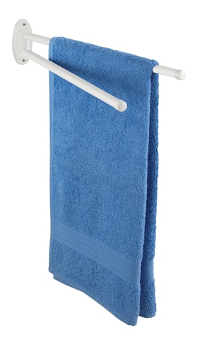 Wenko Handtuchhalter mit 2 beweglichen Armen, ovaler Basis, Basic