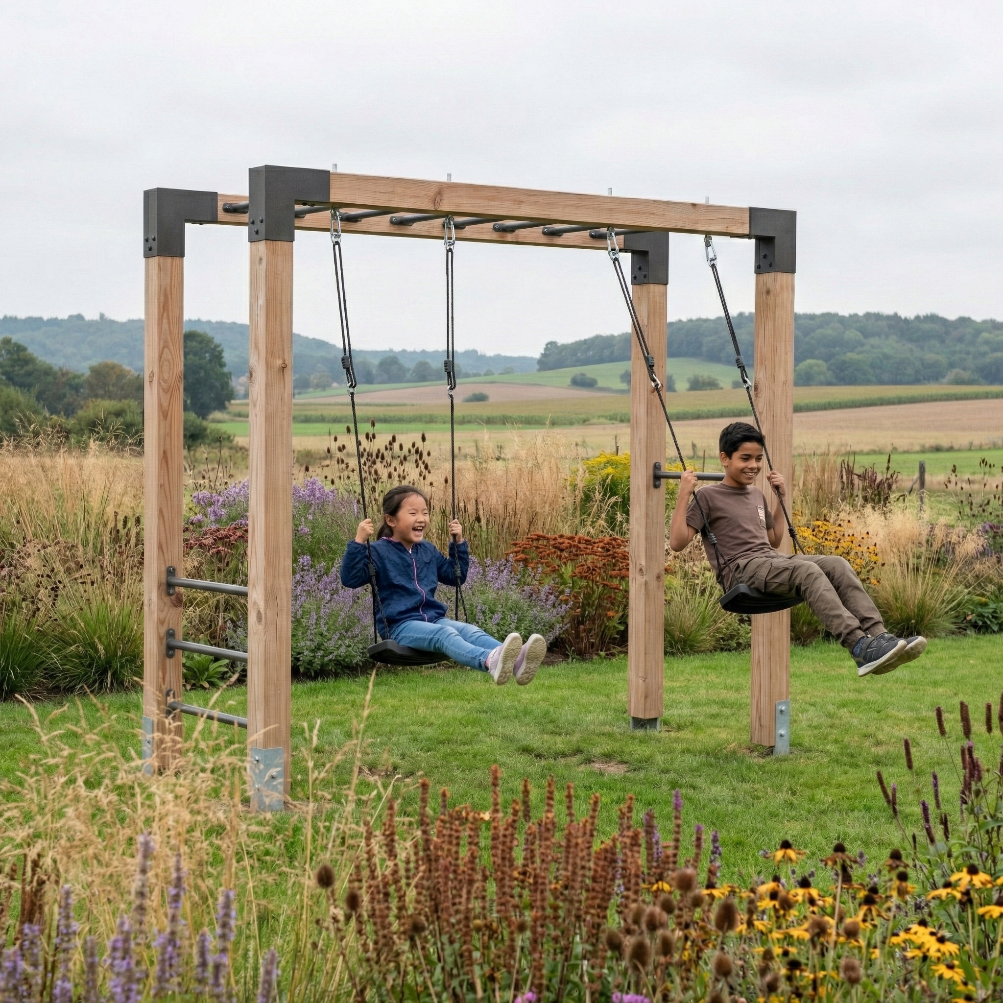 EXIT Holz-Monkeybar Linea Robust 110 mit Doppelschaukel