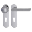 Vorschaubild Griffwerk LUCIA PROFESSIONAL Schraubtechnik FS Panik -Edelstahl matt  Kurzschild-Garnitur -Schraubt. -Knopf R2 -WR -Stift 9mm -TS 38-50mm