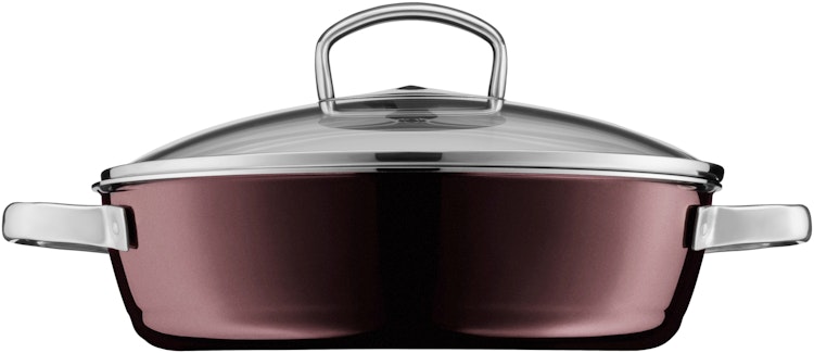 WMF Fusiontec Mineral Schmorpfanne mit Glasdeckel, 24 cm, Rose Quartz