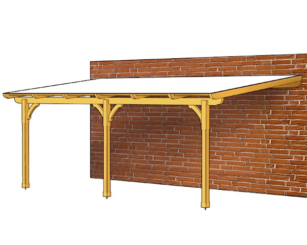 Skan Holz Terrassenüberdachung Rimini Douglasie mit Mittelpfosten Breite 648 cm