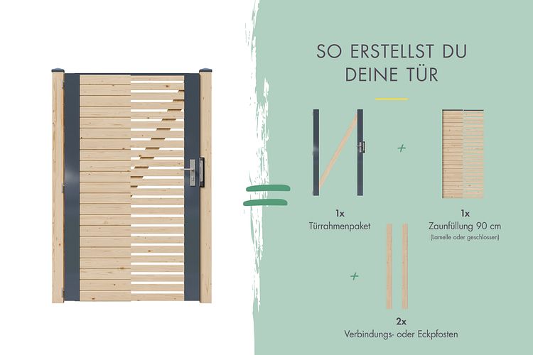 Karibu Sichtschutzzaun Blickdicht Einzeltor 1070 x 1850 mm 