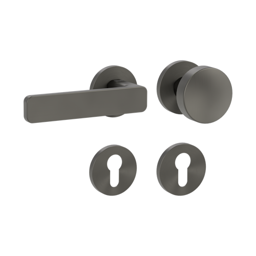 Griffwerk Wechselgarnitur VAYA 265 MINIMAL MODERN fast2fix Fast2Fix Rosetten rund  Knopf R2 Kaschmirgrau L