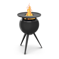 höfats MOON 45 All Black Plancha-Grillset mit hohem Fuß