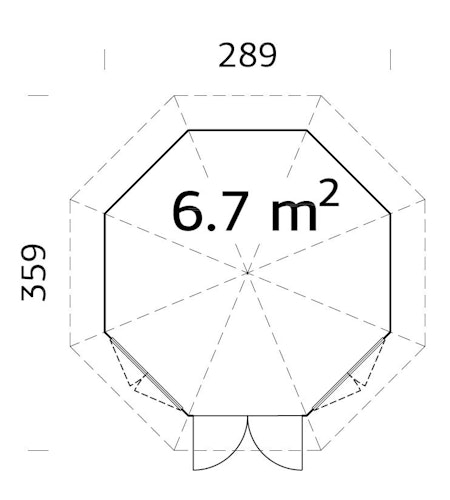Palmako Pavillon Veronica 2 6,7 m² - 28 mm