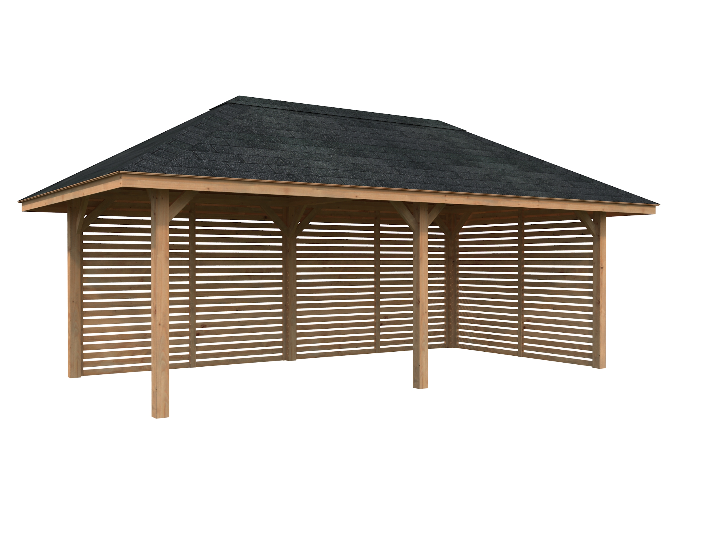 Palmako Pavillon Bianca 16,6 m² Set 109 hellbraun tauchgrundiert