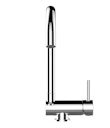 Vorschaubild Wasserhahn Vorfenster Küchenarmatur, Umklappbar 6 CM, mit 360° schwenkbarem U-Auslauf, Verchromt