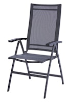 Diamond Garden Hochlehner VALENCIA, Edelstahl Dunkelgrau / Sunproof Sling / Alu-Armlehnen