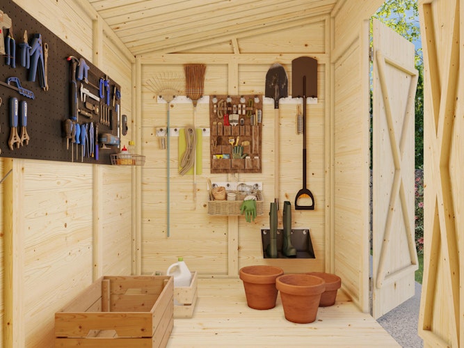 Palmako Gerätehaus Leif 4,5 m² + 2,9 m² Anbau - 16 mm