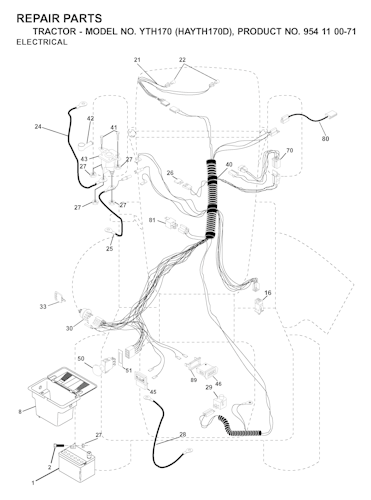 Husqvarna Gartentraktoren YTH170, HAYTH170D, 954110071, 2003-01