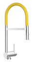 Vorschaubild Wasserhahn Vorfenster Küchenarmatur, Umklappbar 6 CM, mit 360° schwenkbarem Auslauf, abnehmbare 2 strahl Handbrause, Verchromt / Gelb