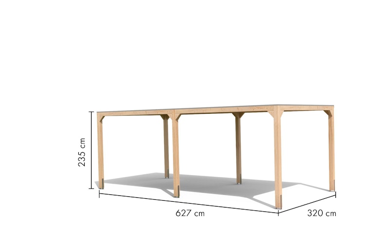 Karibu Pavillon Cubus mit Flachdach inkl. 1 Verlängerungspaket