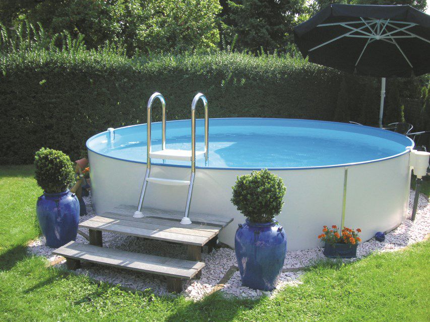 myPOOL Swimming Pool Poolset Premium Rund mit Sandfilteranlage - weiß
