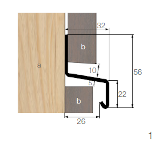 OSMO Fassade Übergangsprofil 1  - 32 x 56 x 3000 mm