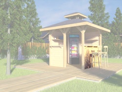 Weka Tresenwand (1x) für Gartenoase 651 Gr. 1 (294 x 294 cm)