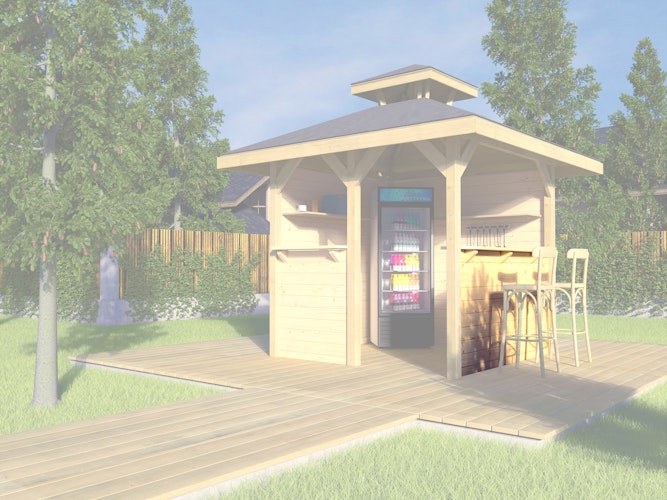 Weka Tresenwand (1x) für Gartenoase 651 Gr. 1 (294 x 294 cm)