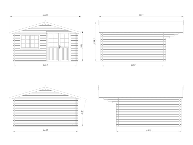 Palmako Gartenhaus Britta 17,5 m² - 40 mm
