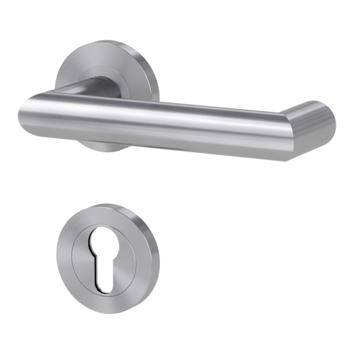 Griffwerk LUCIA PROFESSIONAL Schraubtechnik FS Panik -Edelstahl matt  Rosettengarnitur geteilter Vierkant 9mm -Schraubt. -PZ -TS 38-50mm