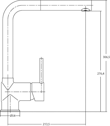 Sanitop Design Einhandmischer BONOLA -Geschirrbrause- edelstahl
