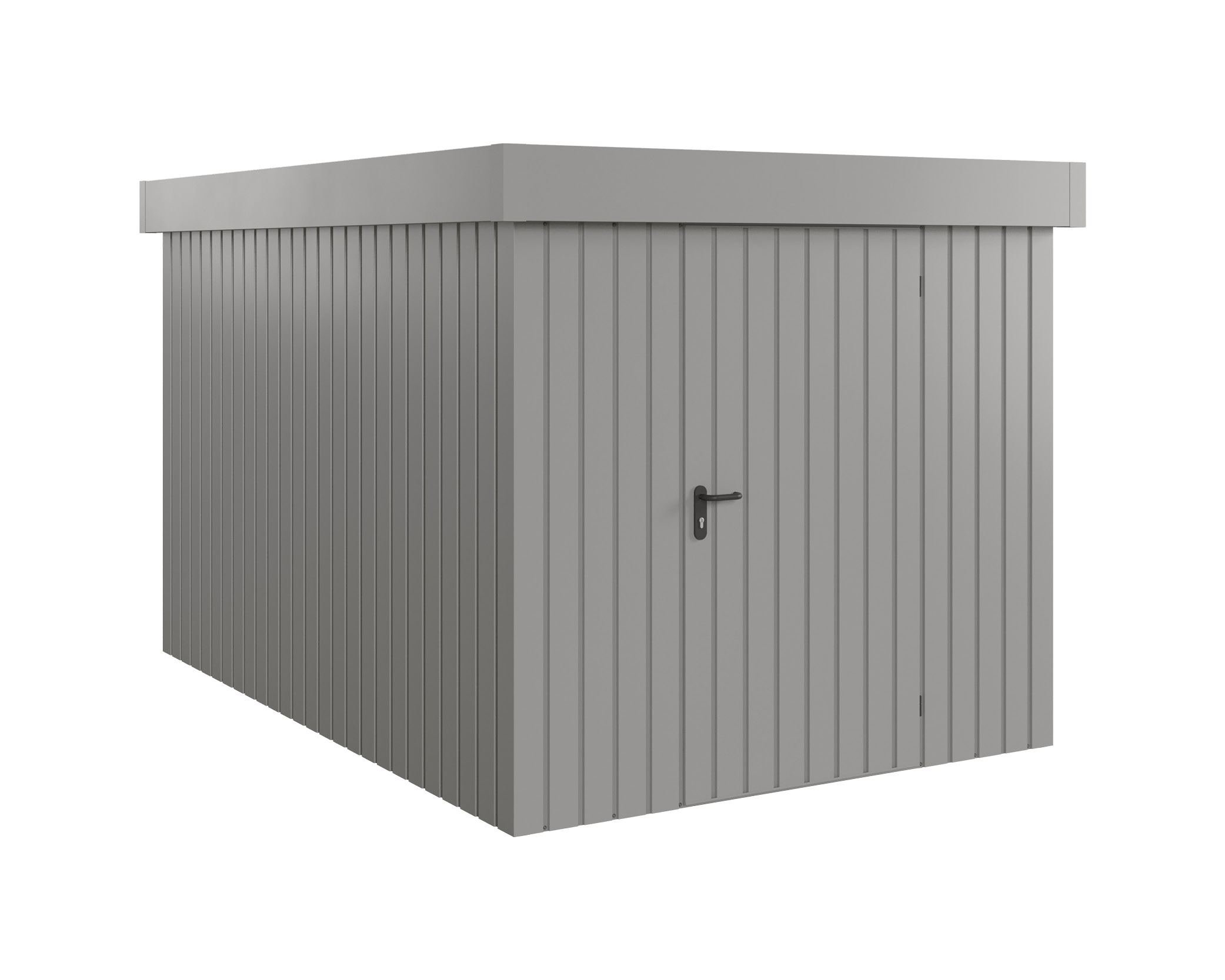 Hörmann Metall-Gerätehaus EcoStar EuroLine EFD mit Flachdach B 214 x T 310 cm (EFD 7), Motiv Modern (mit schmalen Lamell...