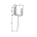 Vorschaubild Alberts® U-Pfostenträger 104x60x4mm Betonanker Rundstahl für verschiedene Pfostenstärken