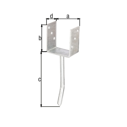 Alberts® U-Pfostenträger 104x60x4mm Betonanker Rundstahl für verschiedene Pfostenstärken