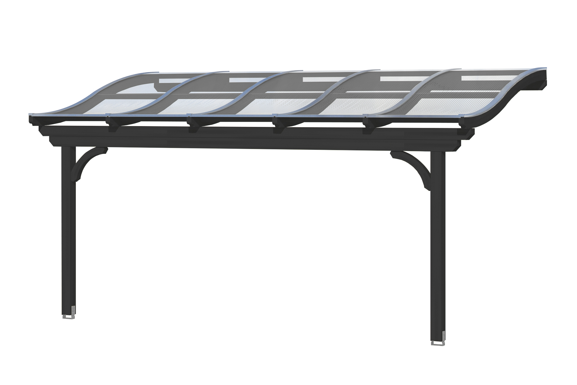 Skan Holz Terrassenüberdachung Verona o. Mittelpfosten Breite 541 cm-541 x 389 cm - Gr. 4-anthrazit