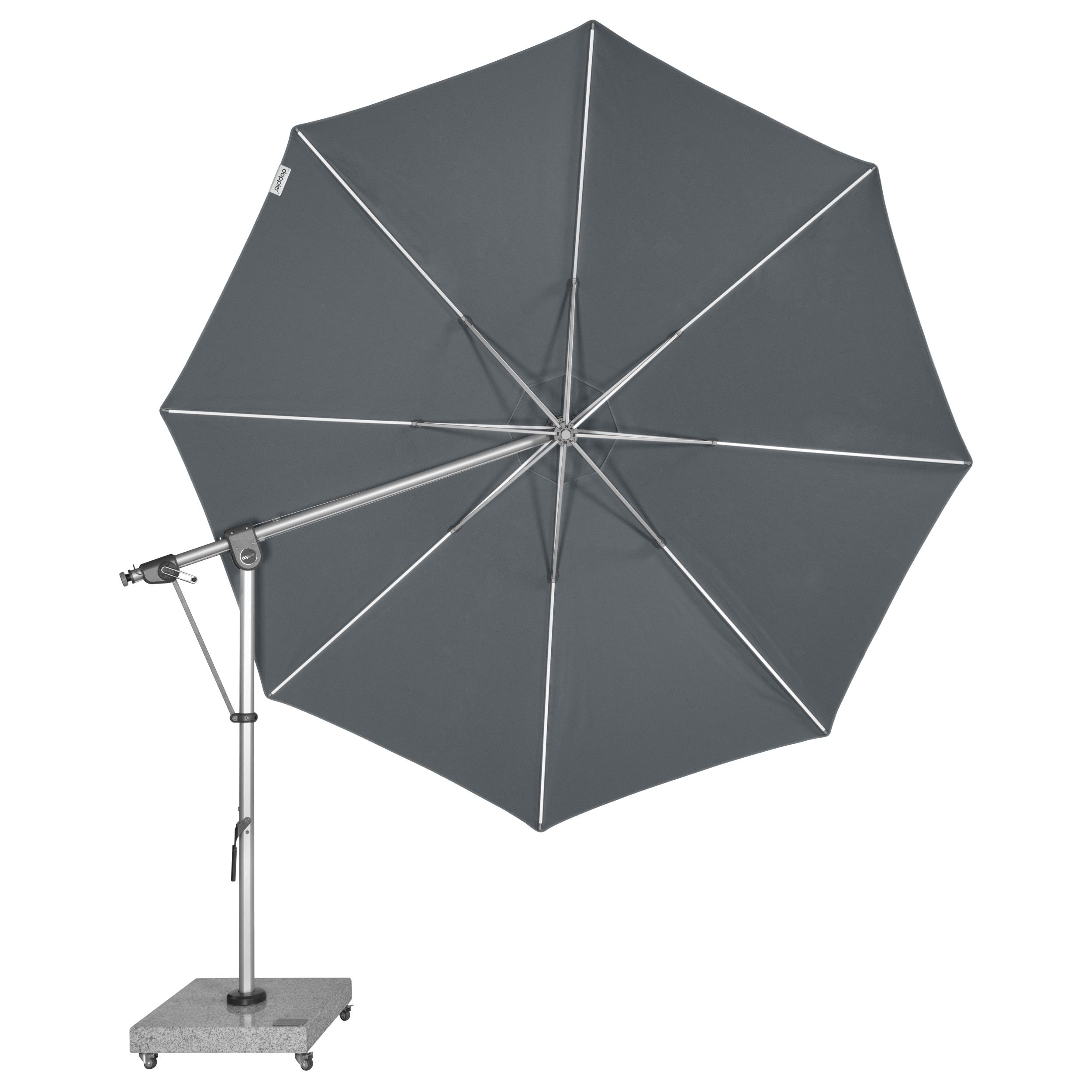 doppler Pendelschirm EXPERT 350, Aluminium Silber / 100 % Polypropylen 220 g/m²