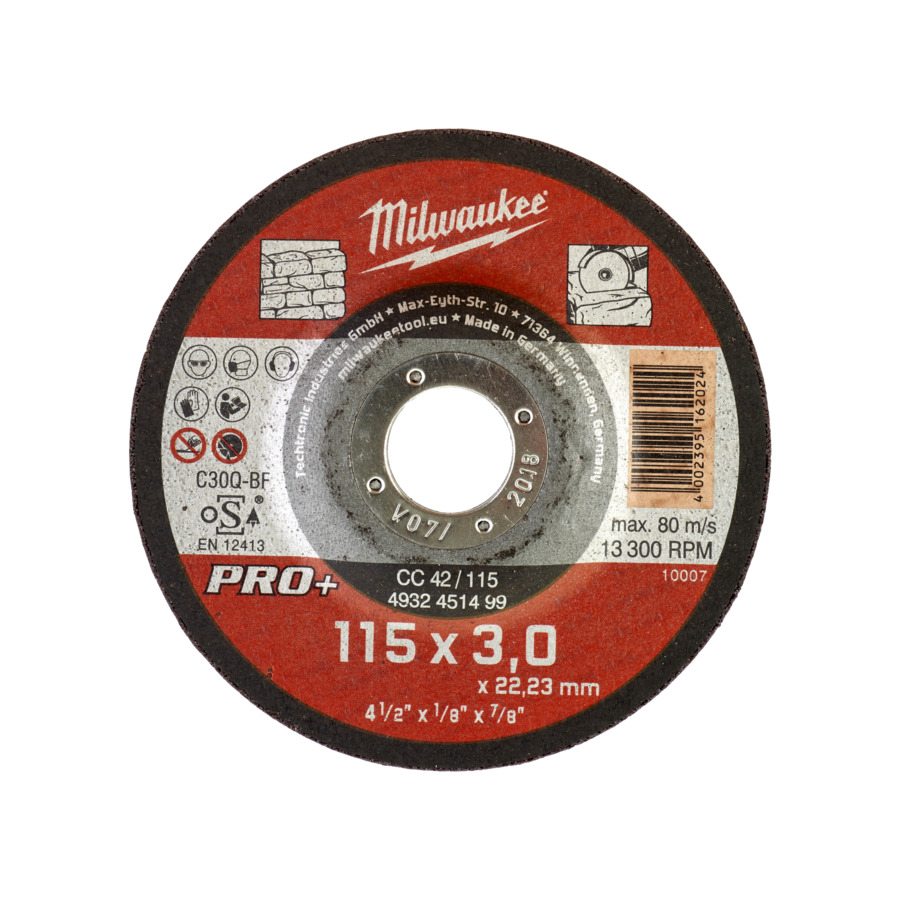 Milwaukee Steintrennscheibe 115x3 mm PRO+ 4932451499