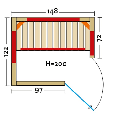 Infraworld Infrarotkabine Vario Natura 148 Ecke inkl. 5-teiligem gratis Zubehörset