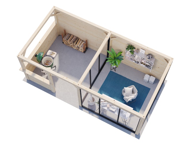 Palmako Gartenhaus Connect Lenna 16,6 m² Set 408 Slide