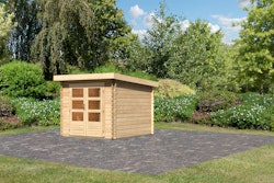 Karibu Woodfeeling Gartenhaus Bastrup 4 naturbelassen - 28 mm