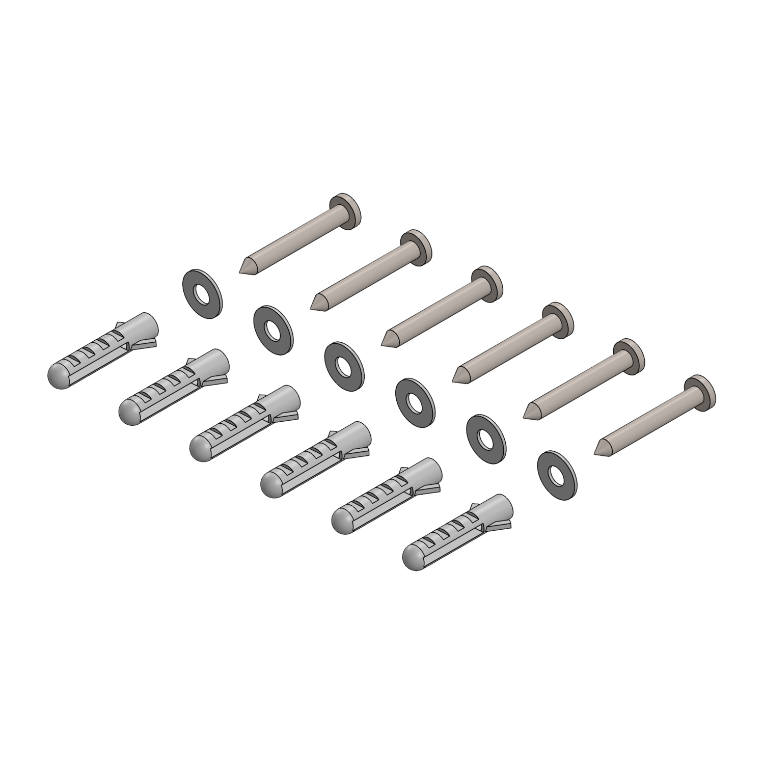 Griffwerk PLANEO AIR silent Schrauben & Dübel für Anschlagprofil