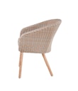 Vorschaubild Garden Pleasure Gartenmöbel Set FREMONT / VISALIA, Tisch Ø 110 + 4 Sessel, Akazie / Polyrattan Muskatnuss / Kissen 100 % Polyester Taupe