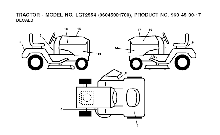 Husqvarna Gartentraktoren LGT2554, 96045001700, 2009-04