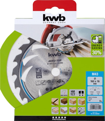 kwb Akku Top Sägebl HM Mit-Dü 160x16 Z20 584354