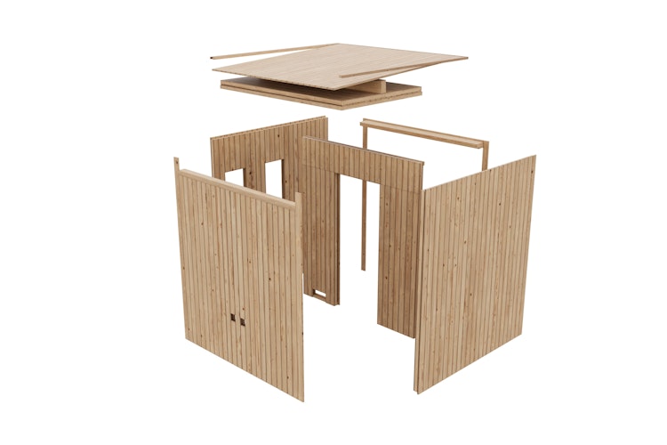 Karibu Design Gartenhaus Home Office Studio 3 Blackline - 73 mm