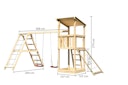Akubi Kinderspielturm Anna mit Pultdach inkl. Netzrampe, Doppelschaukel und Klettergerüst