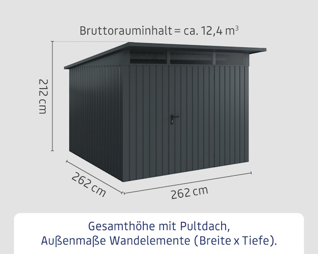 Hörmann Metall-Gerätehaus EcoStar EuroLine EPD mit Pultdach