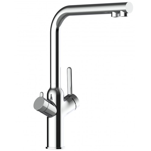 4 Wege Wasserhahn Küchenarmatur, BOD, mit 360° schwenkbarem L-Auslauf, Verchromt