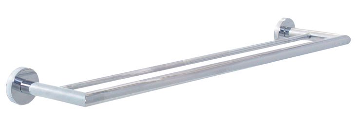 Bravat doppelte Badetuchstange Varuna, chrom - 65 cm, eckig