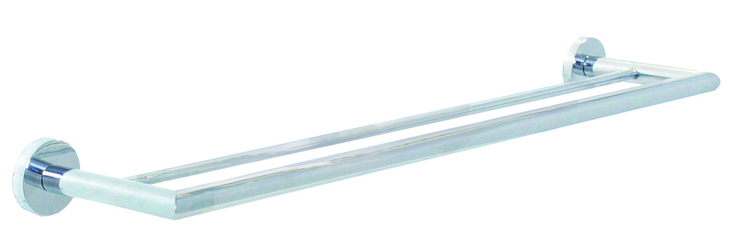 Bravat doppelte Badetuchstange Varuna, chrom - 65 cm, eckig
