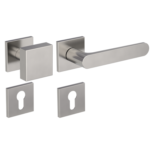 Griffwerk Wechselgarnitur VAYA 291 AVUS fast2fix Fast2Fix  Rosetten eckig Knopf SQUARE Samtgrau R