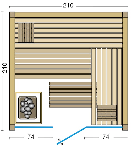 Infraworld Sauna Panorama - Elementsauna mit Glasfront inkl. 5-teiligem gratis Zubehörset