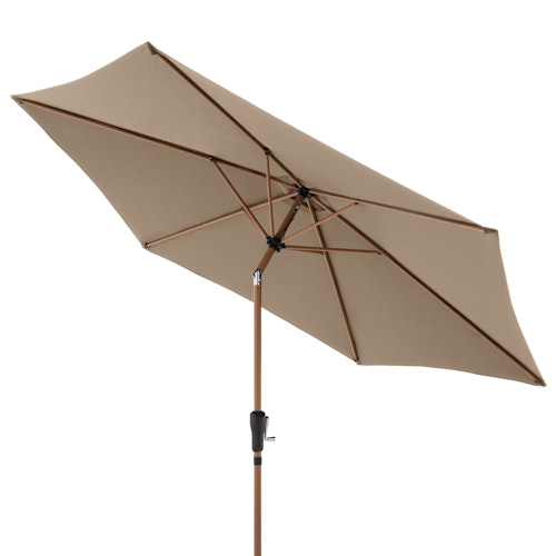 doppler Mittelmastschirm LIFE Woodstyle 305 Lift, Aluminium Holzoptik / 100 % Polyester 180 g/m² 