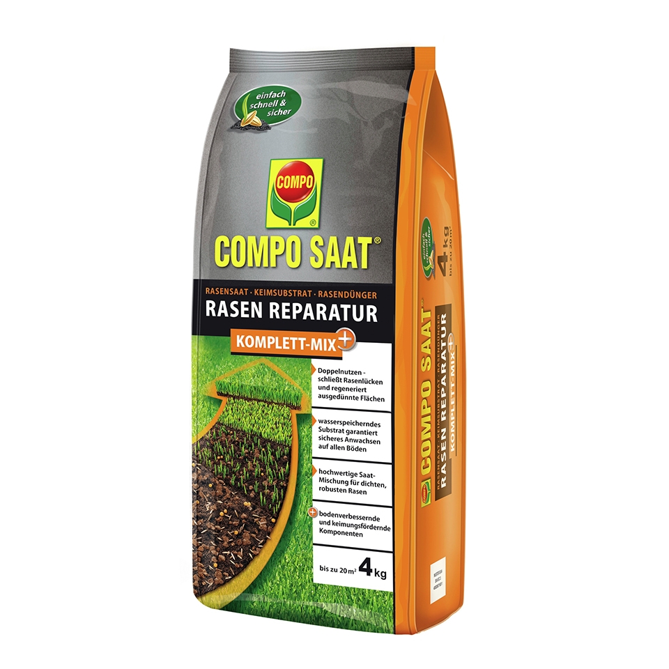 COMPO SAAT Rasen Reparatur Komplett-Mix+ 4 kg für bis zu 20 m²