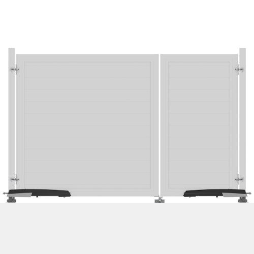 TraumGarten SYSTEM BOARD/GLAS Doppeltor auf Maß mit E-Antrieb